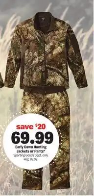 Meijer Early Dawn Hunting Jackets or Pants offer