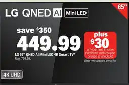 Meijer LG 65 QNED AI Mini LED 4K Smart TV offer