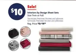 Family Dollar Interiors by Design Sheet Sets offer