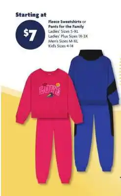 Family Dollar Fleece Sweatshirts or Pants for the Family offer