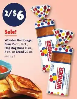 Family Dollar Wonder Hamburger Buns, Hot Dog Buns, or Bread offer