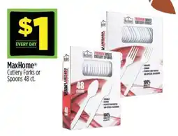 Dollar General MaxHome Cutlery Forks or Spoons 48 ct offer