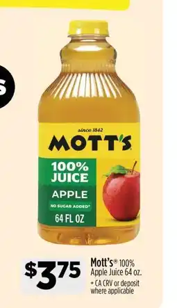 Dollar General Mott's 100% Apple Juice 64 oz offer