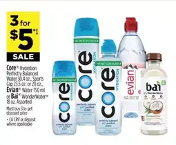 Dollar General Core Hydration, Evian Water, Bai WonderWater offer