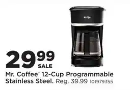 Mills Fleet Farm Mr. Coffee 12-Cup Programmable Stainless Steel offer