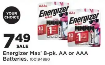 Energizer Max 8-pk. AA or AAA Batteries