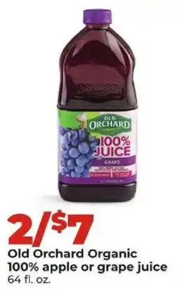 Hy-Vee Old Orchard Organic apple or grape juice offer