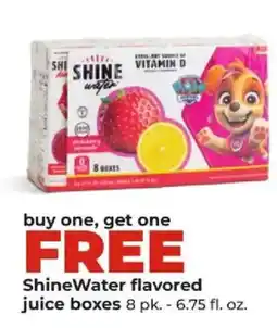 Hy-Vee ShineWater flavored juice boxes offer
