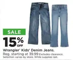 Mills Fleet Farm Wrangler Kids' Denim Jeans offer