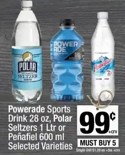 Super King Markets Powerade Sports Drink, Polar Seltzers or Peñafiel offer