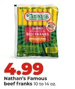 Hy-Vee Nathan's Famous beef franks offer