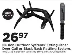 Mills Fleet Farm Illusion Outdoor Systems Extinguisher Deer Call or Black Rack Rattling System offer