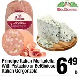 Super King Markets Principe Italian Mortadella With Pistachio or BelGioioso Italian Gorgonzola offer
