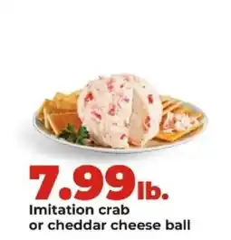 Hy-Vee Imitation crab or cheddar cheese ball offer