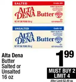 Super King Markets Alta Dena Butter Salted or Unsalted offer