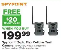 Mills Fleet Farm SpyPoint 2-pk. Flex Cellular Trail Camera offer