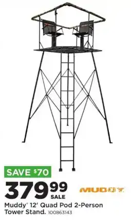 Mills Fleet Farm Muddy 12' Quad Pod 2-Person Tower Stand offer