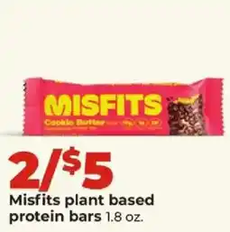 Hy-Vee Misfits plant based protein bars offer