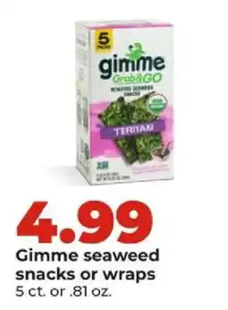 Hy-Vee Gimme seaweed snacks or wraps offer