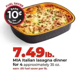 Hy-Vee Mia italian lasagna dinner offer