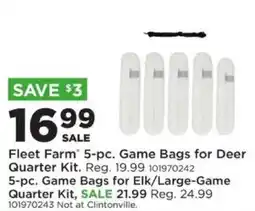 Mills Fleet Farm Fleet Farm 5-pc. Game Bags for Deer Quarter Kit offer