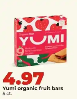Hy-Vee Yumi organic fruit bars offer