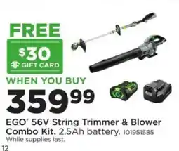 Mills Fleet Farm Ego 56v String Trimmer & Blower Combo Kit offer