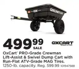 Mills Fleet Farm Oxcart pro-grade crewman lift-assist & swivel dump cart offer