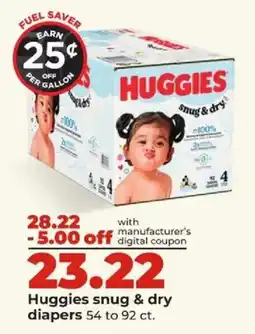 Hy-Vee Huggies snug & dry diapers offer