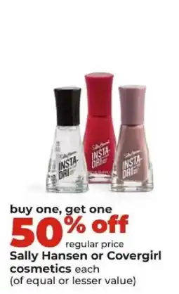 Hy-Vee Sally Hansen or Covergirl cosmetics offer
