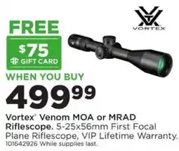 Mills Fleet Farm Vortex Venom MOA or MRAD Riflescope offer