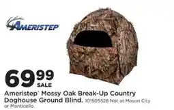 Mills Fleet Farm Ameristep mossy oak break-up country doghouse ground blind offer