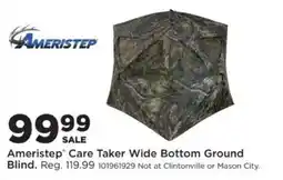 Mills Fleet Farm Ameristep Care Taker Wide Bottom Ground Blind offer