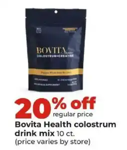 Hy-Vee Bovita Health colostrum drink mix offer