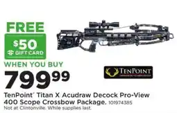 Mills Fleet Farm TenPoint Titan X Acudraw Decock Pro-View 400 Scope Crossbow Package offer