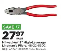 Mills Fleet Farm Milwaukee 9" High-Leverage Lineman's Pliers offer