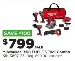 Mills Fleet Farm Milwaukee M18 FUEL 5-Tool Combo Kit offer
