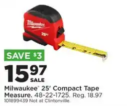 Mills Fleet Farm Milwaukee 25' Compact Tape Measure offer