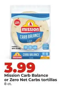 Hy-Vee Mission Carb Balance or Zero Net Carbs tortillas offer
