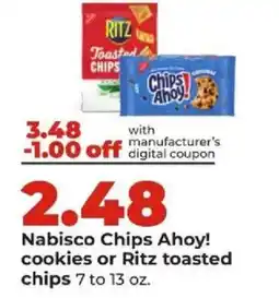 Hy-Vee Nabisco Chips Ahoy! cookies or Ritz toasted chips offer