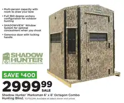 Mills Fleet Farm Shadow Hunter Marksman 6' x 6' Octagon Combo Hunting Blind offer