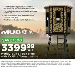 Mills Fleet Farm Muddy Bull ST Box Blind with 10' Elite Tower offer