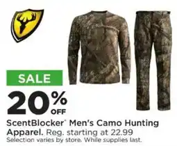 Mills Fleet Farm ScentBlocker Men's Camo Hunting Apparel offer