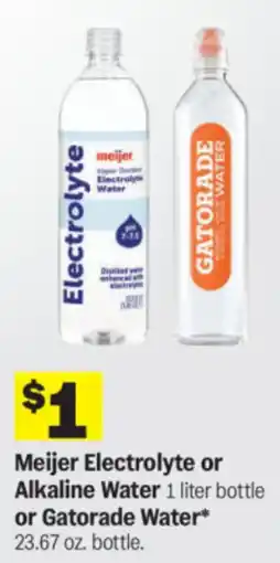 Meijer Meijer Electrolyte or Alkaline Water or Gatorade Water offer
