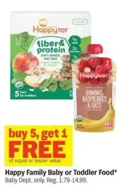 Meijer Happy Family Baby or Toddler Food offer