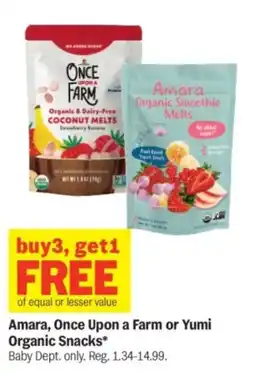 Meijer Amara, Once Upon a Farm or Yumi Organic Snacks offer