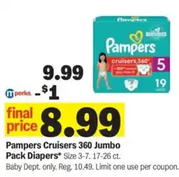 Meijer Pampers Cruisers 360 Jumbo Pack Diapers offer