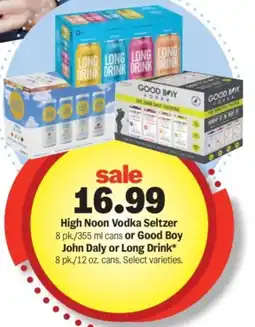 Meijer High Noon Vodka Seltzer or Good Boy John Daly or Long Drink offer