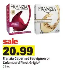 Meijer Franzia Cabernet Sauvignon or Columbard Pinot Grigio offer