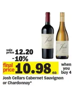 Meijer Josh Cellars Cabernet Sauvignon or Chardonnay offer